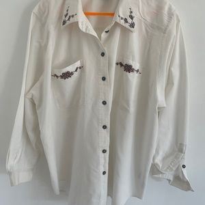Elisabeth 100% cotton Emboidered Shirt. Sz 18